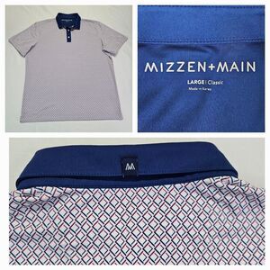 Mizzen+Main Blue and White Polo Shirt